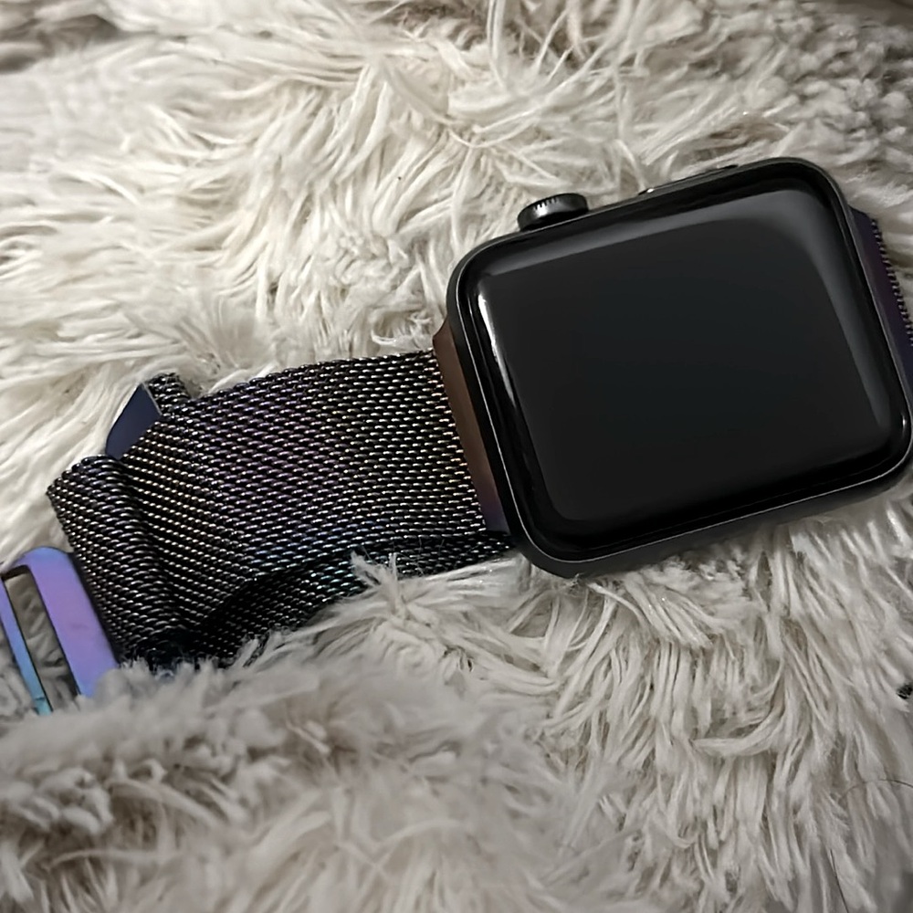 Apple Watch Series 3 with Magnetic Multicolor Steel Mesh Wristband